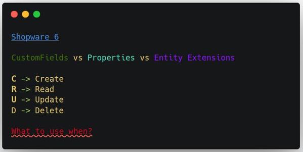 Cover image for CustomFields, Properties and Entity Extensions for Shopware 6
