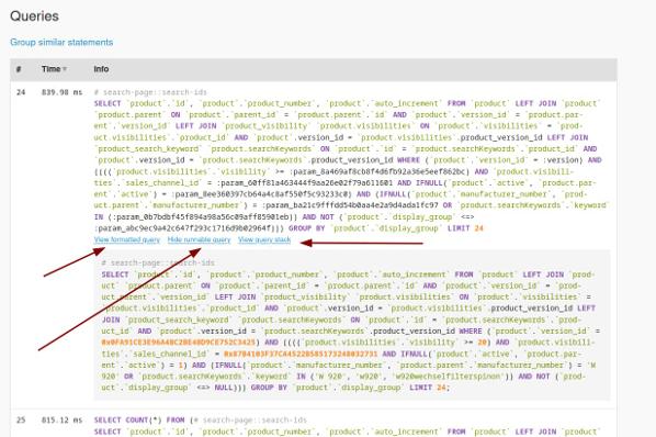How to debug SQL-Queries in Shopware 6?
