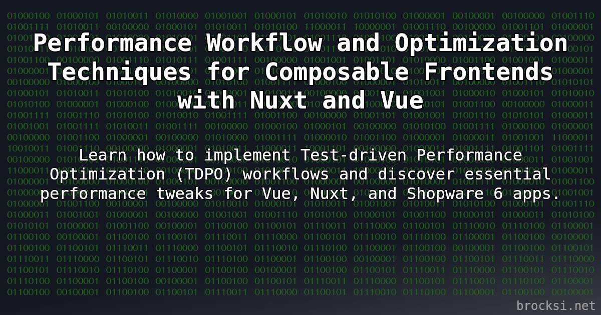 Performance Workflow and Optimization Techniques for Composable ...